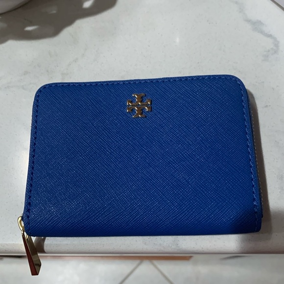 Tory Burch Emerson Zip Key/Coin Case. Regal Blue. NWT - Picture 2 of 11